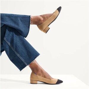 Rothy’s, The High Point Wren Captoe Heel Camel Black, Size 10